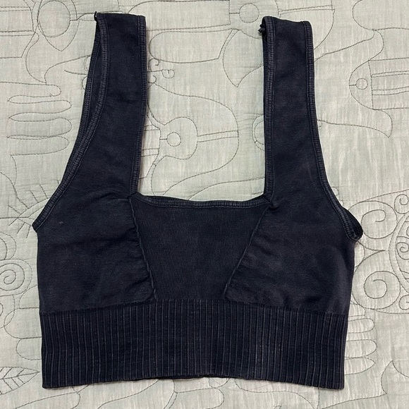NWOT Good Karma Square-Neck Bra XS/S Washed Black - Picture 6 of 7